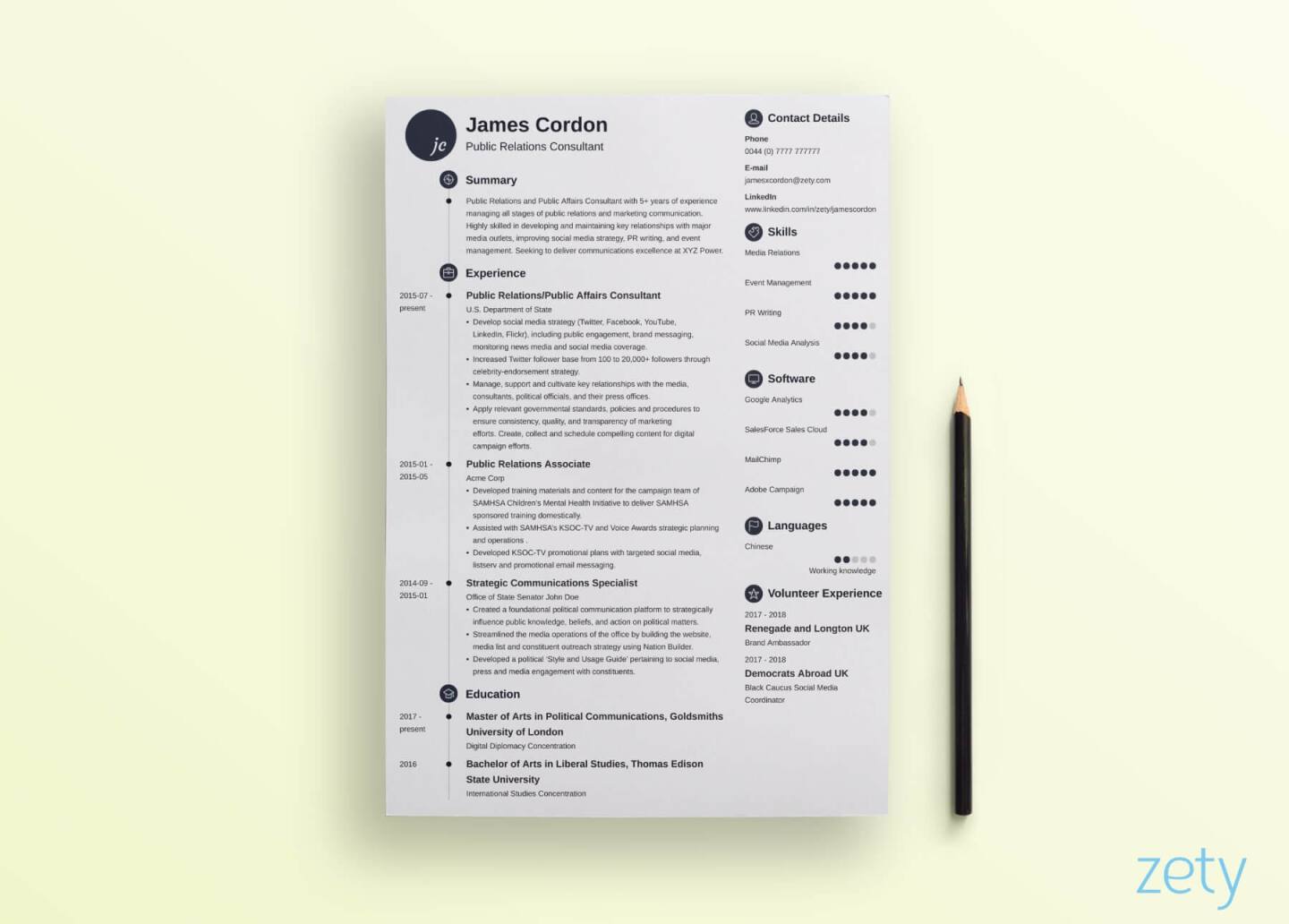 A view from the Zety CV builder outlining the procedure of populating the employment history segment and a range of pre-composed resume descriptions recommended for the particular job.